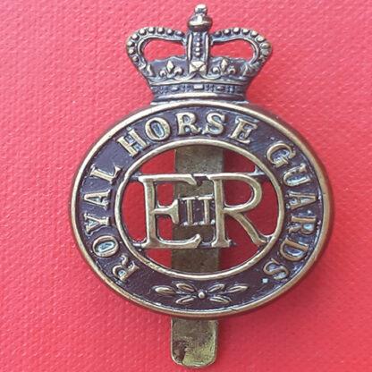 The Royal Horse Guards - Queen's Crown Blackened Brass Cap Badge.