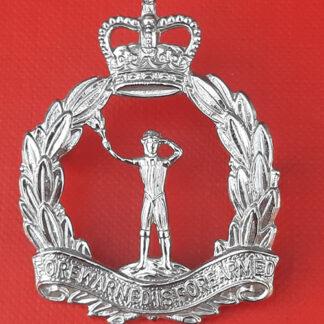 The Royal Observer Corps - Queen's Crown Chromed Cap Badge.
