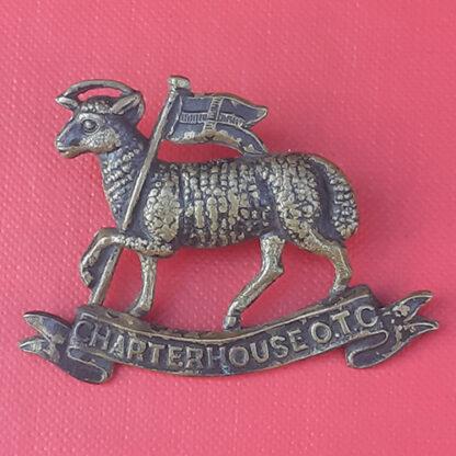 Charterhouse School O.T.C - Blackened Brass Cap Badge.