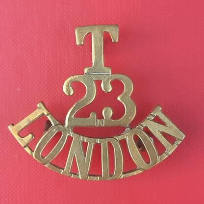 23rd London Territorials (The Queen's ) - Gilding Metal Shoulder Title.