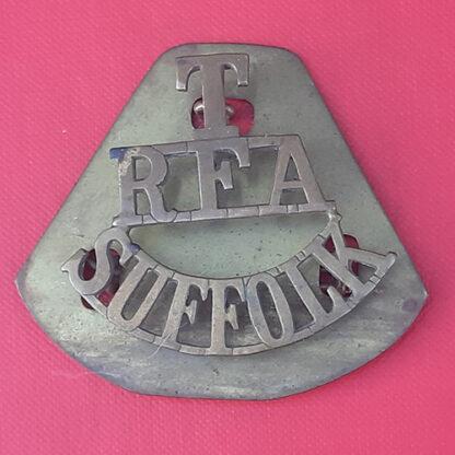 Suffolk Royal Field Artillery Territorials - Gilding Metal Shoulder Title.