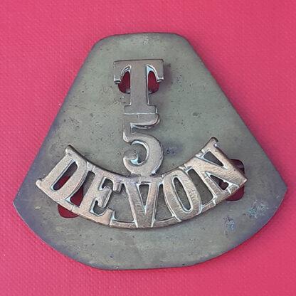 5th Devonshire Territorials - Gilding Metal Shoulder Title.