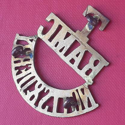 Royal Army Medical Corps Territorials Sherwood Foresters - Gilding Metal Shoulder Title. - Image 2