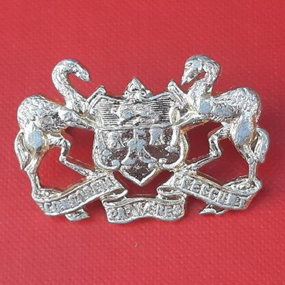 The Merchant Taylor's School - Gold Anodised Cap Badge.