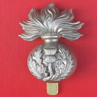 Royal Scots Fusiliers Volunteer Battalion - White Metal Field Service Cap Badge.