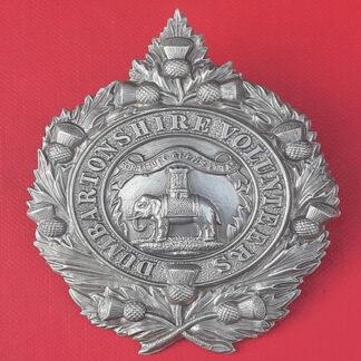 The Dumbartonshire Rifle Volunteers - White Metal Cap Badge.