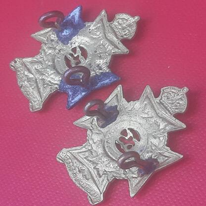 (Canada)  Les Fusiliers Mont Royal - King's Crown Gilding Metal Collar Badges. - Image 2