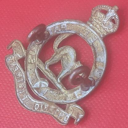 (Canada) The Ontario Regiment - King's Crown White Metal Collar Badge. - Image 2