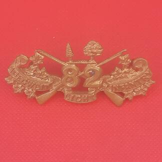 (Canadian Militia) The 82nd Abgeweit Light Infantry Regiment - Gilding Metal Collar Badge.