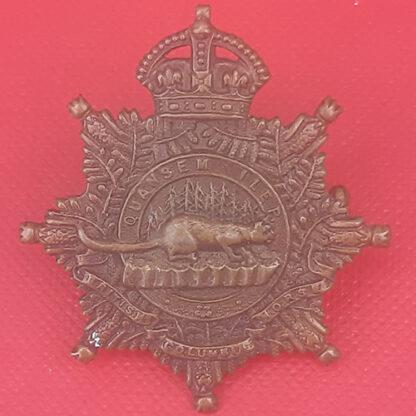 (Canadian Militia) 30th Regiment (British Columbia Horse) - King's Crown Gilding Metal Collar Badge.
