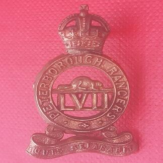 Canadian Militia) 57th Regiment (The Peterborough Rangers) - King's Crown Gilding Metal Collar Badge.