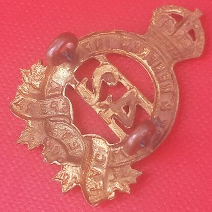 (Canadian Militia) 42nd Lanark & Renfrew Regiment - King's Crown Gilding Metal Collar Badge. - Image 2