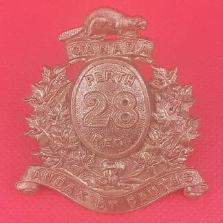 (Canadian Militia) 28th Perth Regiment - Gilding Metal Collar Badge.