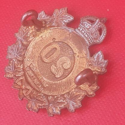 (Canadian Militia) 20th Halton Battalion ( Lorne Rifles ) - King's Crown Gilding Metal Collar Badge. - Image 2