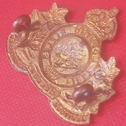 (Canada)  First Mounted Rifles - WW1 King's Crown Gilding Metal Collar Badge. - Image 2