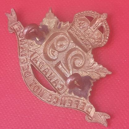 (Canadian Militia) 29th Waterloo Regiment - King's Crown Gilding Metal Collar Badge. - Image 2