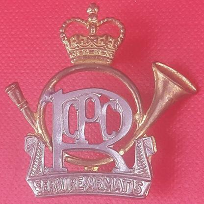 (Canada)  The Canadian Postal Corps - Queen's Crown Bi Metal Collar Badge.