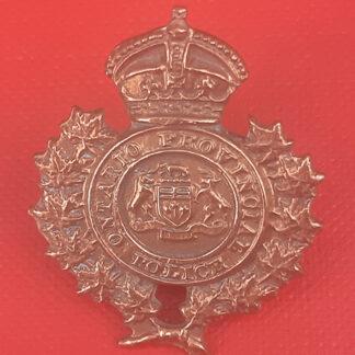 (Canada) The Ontario Police - King's Crown Gilding Metal Collar Badge.
