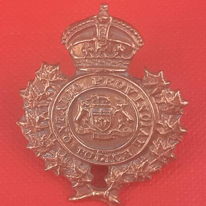 (Canada) The Ontario Police - King's Crown Gilding Metal Collar Badge.