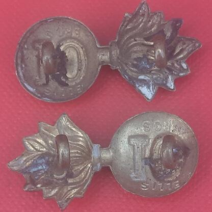 (Canadian Militia) 10th Battalion Of Royal Grenadiers - Gilding Metal Collar Badges. - Image 2