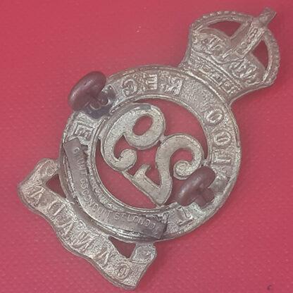 (Canada) 29th Waterloo Regiment - King's Crown Gilding Metal Cap Badge. - Image 2