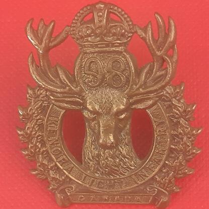 (Canadian  Militia) 98th Regiment - King's Crown Gilding Metal Cap or Collar Badge.