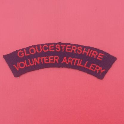 Gloucestershire Volunteer Artillery - Woven Cloth Shoulder Title.