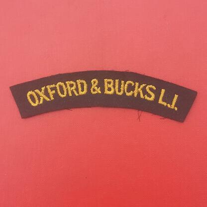 The Oxfordshire & Buckinghamshire Light Infanry - Woven Cloth Shoulder Title.
