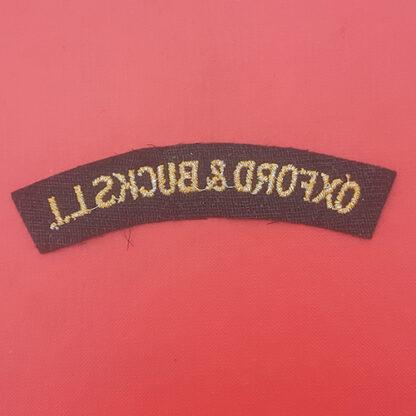 The Oxfordshire & Buckinghamshire Light Infanry - Woven Cloth Shoulder Title. - Image 2