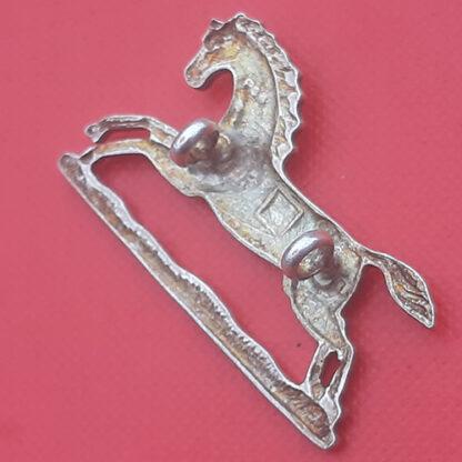 3rd King's Own Hussars - Unmarked Silver Collar Badge. - Image 2