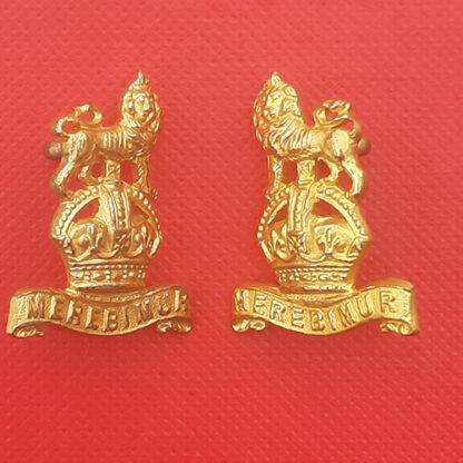 The 15th / 19th Hussars - Officer's Gilt Collar Badges.