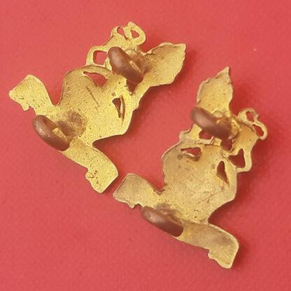 The 15th / 19th Hussars - Officer's Gilt Collar Badges. - Image 2