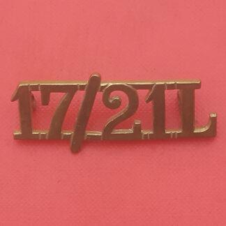 17th / 21st Lancers - Gilding Metal Shoulder Title.