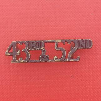 The Oxfordshire & Buckinghamshire Light Infanry - Blackened Brass Shoulder Title.