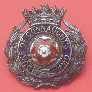 6th Hampshire Regiment  (Duke Of Connaught's Own) - Silver & Enamelled Cap Badge.