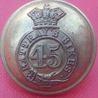 (India) 45th Rattray's Sikhs - Queen Victoria's Crown 25mm Gilding Metal Button.