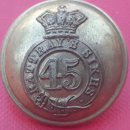 (India) 45th Rattray's Sikhs - Queen Victoria's Crown 25mm Gilding Metal Button.