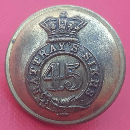 (India) 45th Rattray's Sikhs - Queen Victoria's Crown 25mm Gilding Metal Button.