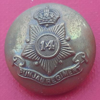 (India) 14th Punjab Regiment - King's Crown 19mm Gilding Metal Button.