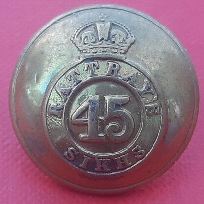 (India) 45th Rattray's Sikhs - Kings Crown 25mm Gilding Metal Button.