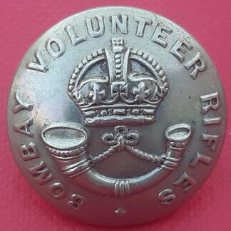 (India) The Bombay Volunteer Rifles - King's Crown 23mm White Metal Button.