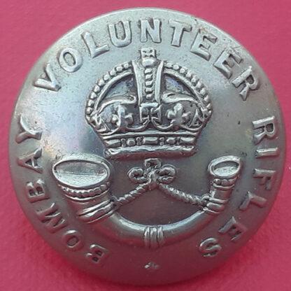 (India) The Bombay Volunteer Rifles - King's Crown 23mm White Metal Button.