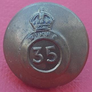 (India) 35th Sikhs - King's Crown 17mm Gilding Metal Button.