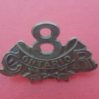 (Canada) 8th Ontario Central Reserve Regiment - Gilding Metal Collar Badge.