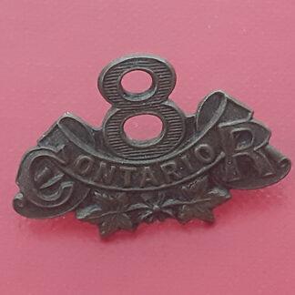 (Canada) 8th Ontario Central Reserve Regiment - Gilding Metal Collar Badge.