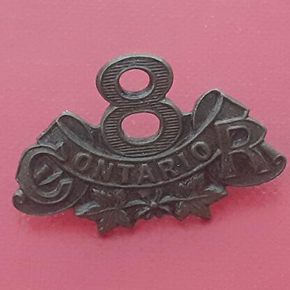 (Canada) 8th Ontario Central Reserve Regiment - Gilding Metal Collar Badge.