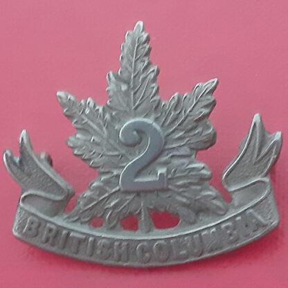 (Canada) 30th Infantry Battalion (2nd British Columbia) - White Metal Collar Badge.