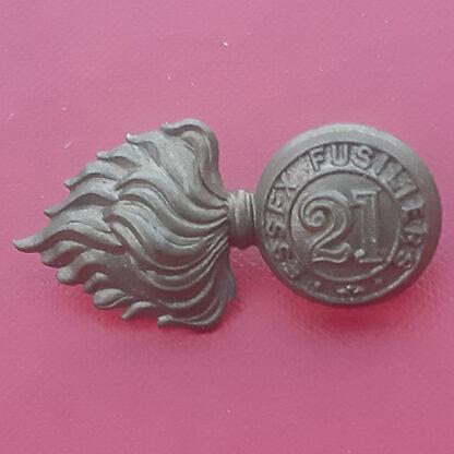 (Canadian Militia) 21st Regiment Essex Fusiliers - Gilding Metal Collar Badge.