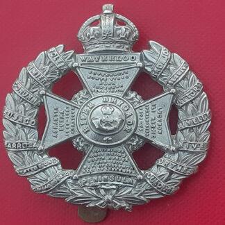 The Rifle Brigade - King's Crown White Metal Cap Badge.