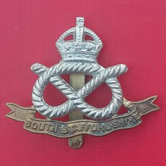 The South Staffordshire Regiment - King's Crown Bi Metal Cap Badge.
